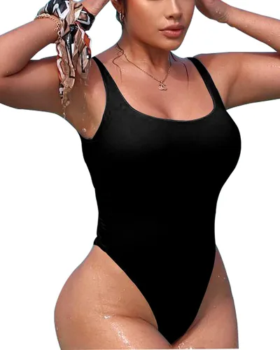 Vista 3 de YFANG Body básico sexy para mujer, sin mangas, con doble forro, ajustado