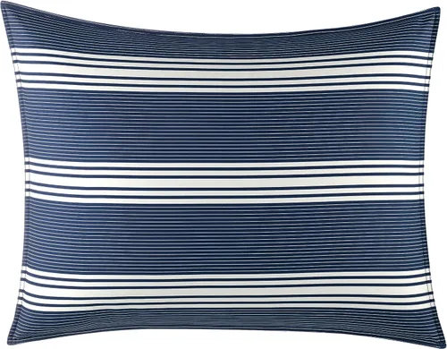 Vista 4 de Nautica - Juego de funda de edredón tamaño individual, ropa de cama de algodón tejido suave con una sensación transpirable y de peso medio, juego