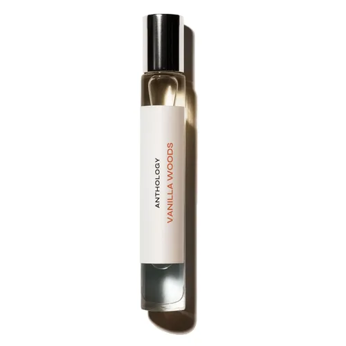 Vista 2 de Anthology Vanilla Woods Perfume Oil roll-on 0.3oz Notas de madera y vainilla Rollerball sin alcohol