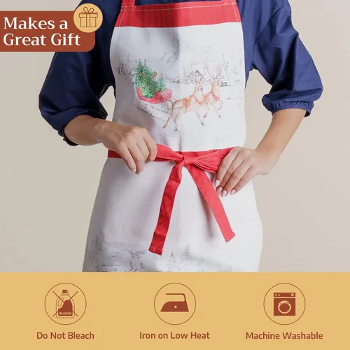 Vista 115 de Maison d' Hermine Delantales para mujer con bolsillo, 100% algodón (27.50 x 31.50 pulgadas)