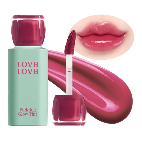 Vista 13 de LOVB LOVB Pudding Glow - Tinte de labios coreano, 0.14 onzas, 01 RED BERRY 01 Baya roja