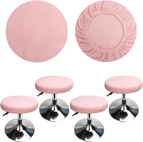 Vista 7 de Fundas redondas de terciopelo para taburetes de bar de 12-16 pulgadas, fundas redondas, lujosas, elásticas, resistentes a las arrugas, lavables, a
