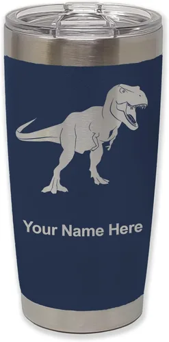 Vista 19 de LaserGram Vaso aislado al vacío de 20 onzas, dinosaurio Tiranosaurio Rex, grabado personalizado incluido (negro)