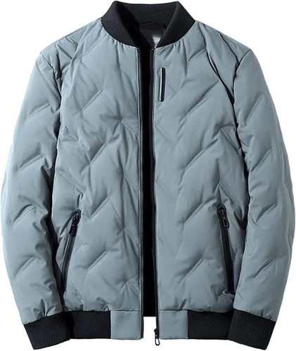 Vista 6 de Abrigo acolchado de diamante para hombre, abrigo ligero para otoño e invierno