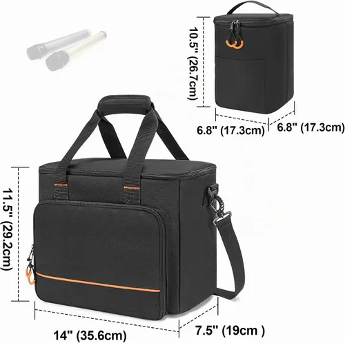 Vista 6 de PGmoon Estuche de micrófono inalámbrico de 9 ranuras, bolsa de micrófono