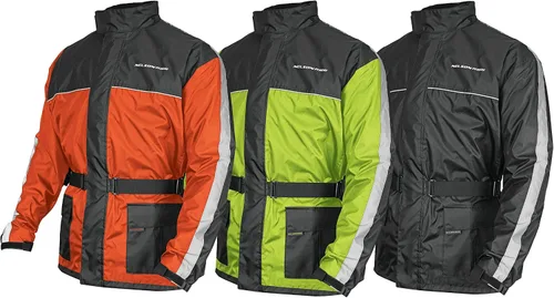 Vista 13 de Nelson Rigg Solo Storm - Chaqueta de lluvia, impermeable, transpirable y plegable (negro, talla S)