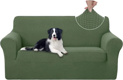 Vista 88 de U-NICE HOME Funda para sofá biplaza elástica, cubierta para sofá, funda para sillón, protector de muebles para sofá con 2 cojines, funda para sofá