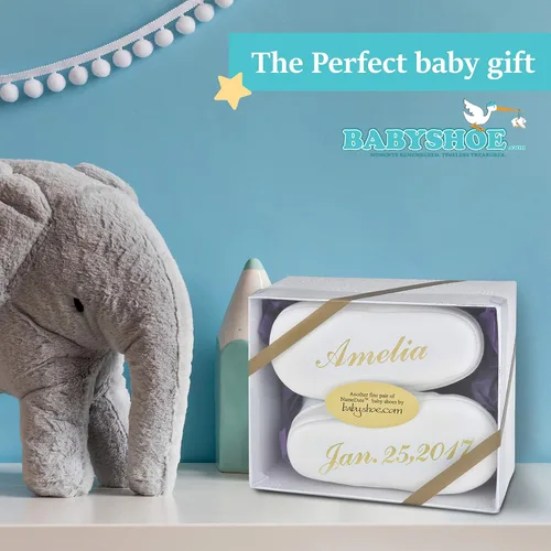 Vista 4 de BabyShoe - Zapatos de bautizo personalizados para niña Bautismo revelación de género suave recién nacido con cordones rosa recién nacido con nombre
