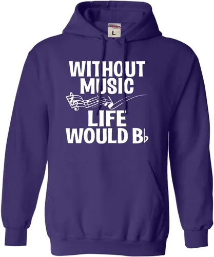 Vista 13 de Go All Out Sudadera con capucha para hombre y mujer sin música Life Would B Flat Funny Music Lovers Granate