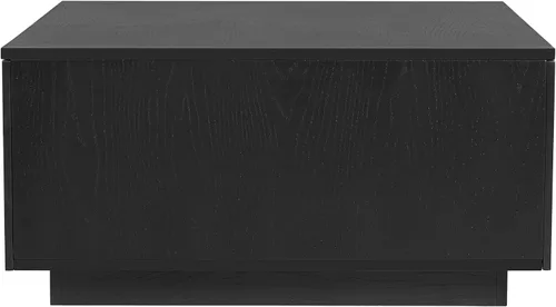 Vista 7 de SSLine Mesa de centro cuadrada con 4 cajones de almacenamiento, mesa de centro de madera negra de 33.2 pulgadas para sala de estar, mesas centrales