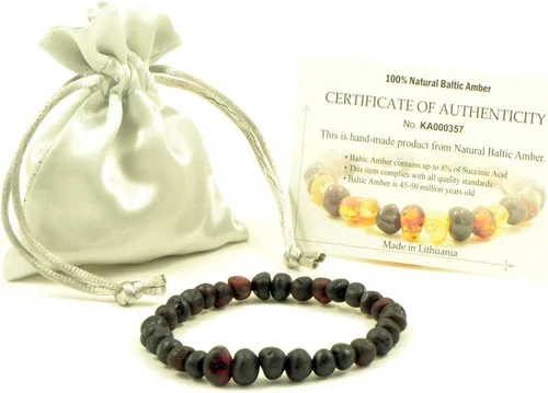 Vista 11 de Pulseras de ámbar crudo para adultos hechas con banda elástica, 7 pulgadas, hechas a mano con cuentas de ámbar báltico sin pulir/certificado