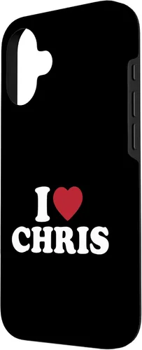 Vista 2 de Funda con corazón rojo para iPhone 16 I Love Chris, I Heart Chris