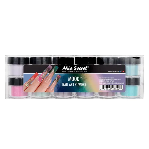 Vista 9 de Polvo acrílico para arte de uñas, colección carnaval: 12 colores diferentes. De Mia Secret