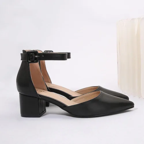 Vista 6 de Amoji Zapatos de vestir con tacón de bloque con punta puntiaguda de 2 pulgadas con correa de tobillo 412