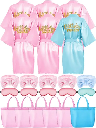 Vista 8 de 24 piezas de suministros para fiesta de cumpleaños de niñas, talla 8, azul