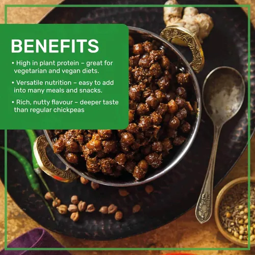 Vista 5 de Jiva Organics Bolsa orgánica Kala Chana a granel de 2 libras, gramo negro, garbanzos negros Desi, 100% natural y sin OMG