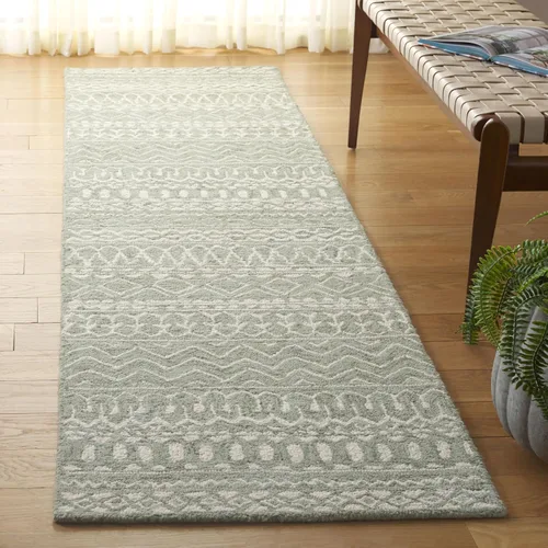 Vista 22 de SAFAVIEH Micro-Loop Collection - Alfombra decorativa de 2 x 3 pies, color aguamarina y marfil, hecha a mano de lana tribal marroquí bohemia, ideal