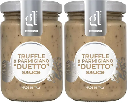 Vista 4 de GL TRUFFLE GOURMET LINE - Salsa de Crema Dueto de Trufas y Parmigiano, 130 gm Salsa de Pasta Tartufi, Condimento con DOP Parmigiano Reggiano