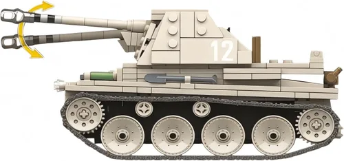 Vista 5 de General Jim's WW2 German Marder III - Juego de construcción de destructor de tanques - Kit de modelo de ladrillo militar de 608 piezas - Compatible