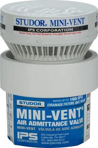 Vista 2 de Studor, 20341, tapa pequeña de ventilación con adaptador de PVC, para conexión de 1 1/2 o 2 pulgadas