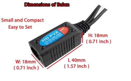Vista 6 de Evertech 8 megapíxeles HD-CVI/TVI/AHD/CVBS Passive Video Audio Power Balun Cat5 Cat6 Transmisor de datos vía cable UTP - 4 pares