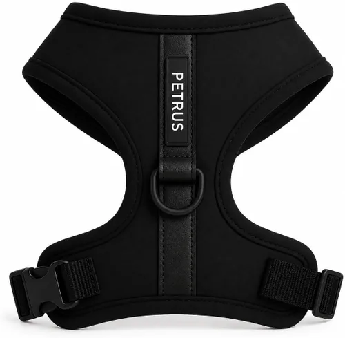 Vista 13 de Arnés para perro premium ajustable sin tirones de neopreno, lujoso, transpirable, ligero, para perros pequeños y medianos, cómodo, chaleco