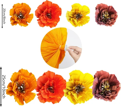 Vista 4 de Decoraciones de fiesta de cumpleaños de otoño/Decoraciones de Acción de Gracias/Granate, naranja, amarillo, decoración de despedida de soltera