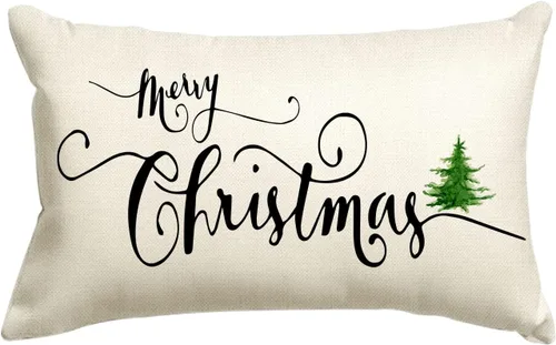 Vista 9 de Jbralid Fundas de almohada de Navidad de 12 x 20 pulgadas, decoración de casa de campo, decoración de invierno para vacaciones, funda de cojín