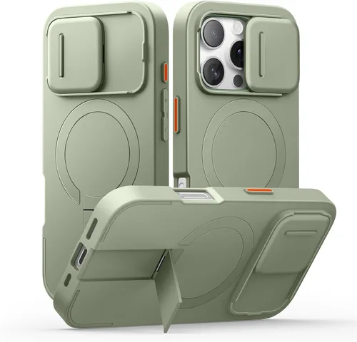 Vista 32 de SURITCH Funda para iPhone Air con cubierta de control de cámara, funda deslizante para cámara y soporte ajustable, compatible con MagSafe, a prueba