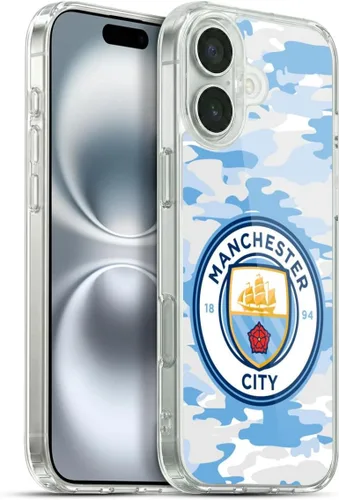 Vista 113 de Head Case Designs Funda de gel con licencia oficial del Manchester City Man City FC Blue Moon Badge Camou [protección de grado militar] compatible