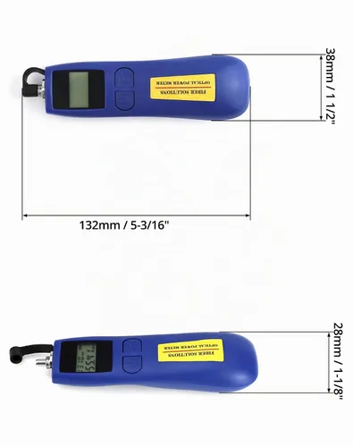 Vista 5 de QWORK Medidor de potencia óptica, -70 ~+10 dBm, con interfaz universal de 0.098 in, medidor de luz de fibra para probar 6 longitudes de onda