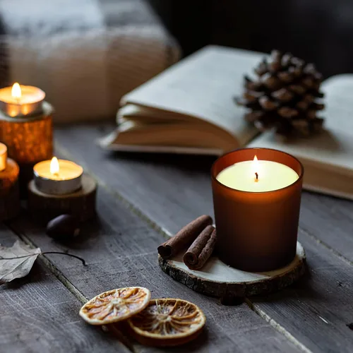 Vista 6 de SUPMIND Paquete de 15 tarros de vidrio para velas, recipientes vacíos de 7 onzas líquidas de ámbar esmerilado con tapas de bambú y etiquetas