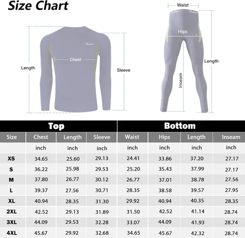 Vista 6 de romision 2 Pack Thermal Underwear for Men Long Johns Fleece Lined Hunting Gear Bottom Top Set Base Layer Cold Weather XS-4XL