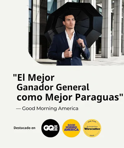 Vista 8 de Paraguas de viaje resistente al viento, compacto y resistente a vientos de hasta 100 MPH, paraguas plegable automático de alta calidad más fuerte