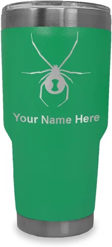Vista 26 de LaserGram Vaso aislado al vacío de 20 onzas, araña viuda negra, grabado personalizado incluido (negro)