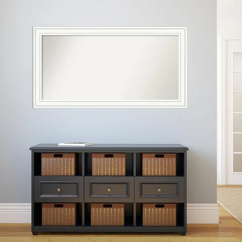 Vista 4 de Amanti Art Espejo personalizado, espejo de baño blanco Craftsman, espejo de pared o espejo de tocador de baño sobre el fregadero (27 x 51 pulgadas)