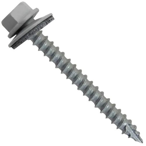 Vista 108 de TORNILLOS PARA TECHOS DE METAL #14: (250) Tornillos x 1" ABC GRIS Tornillo para techo de chapa metálica con cabeza hexagonal y arandela.
