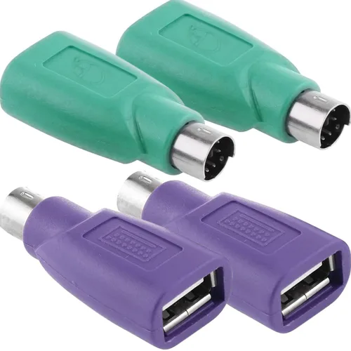 Vista 8 de Adaptador PS/2 a USB, cable adaptador de teclado y ratón, PS/2 hembra a USB A macho con chip, 2 cables convertidores 2 en 1 PS-2 a USB 2.0