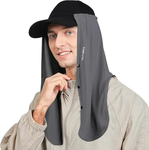 Vista 8 de Protección solar UV ajustable para el cuello, máscara multifuncional de protección solar 2 en 1, complemento de solapa para el cuello para gorras