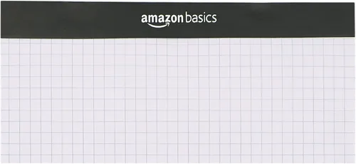Vista 4 de Amazon Basics Bloc de papel cuadriculado de cuatro rayas, paquete de 2, 8.5 x 11.75 pulgadas, 100 hojas/bloc, color blanco