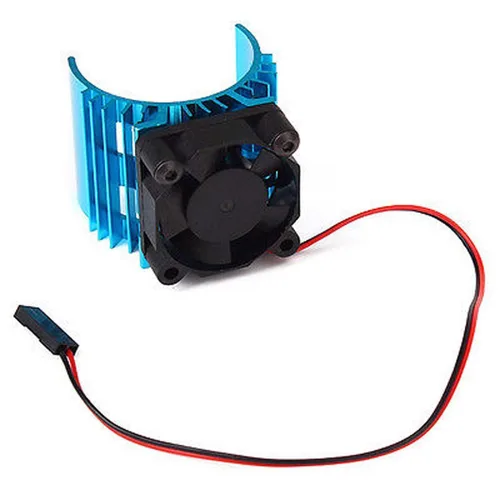 Vista 5 de Disipador de calor de motor eléctrico RC de aleación de aluminio con ventilador de enfriamiento de 5 V para 1/8 1/10 RC Car Truck Buggy Crawler 540