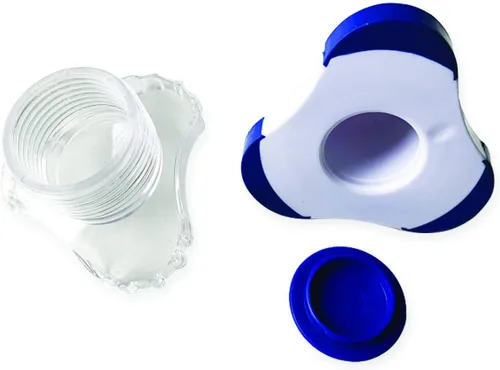 Vista 3 de Trituradora de comprimidos, pulverizador de comprimidos, paquete de de 1, Blanco y azul