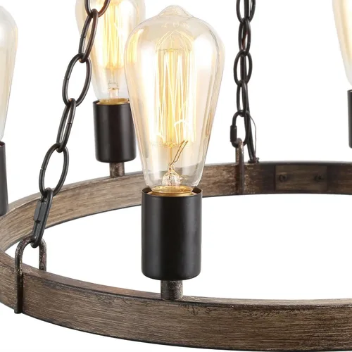 Vista 5 de LNC - Candelabros de granja de 20.5 pulgadas con ruedas redondas rústicas para comedor y sala de estar, dormitorio y vestíbulo