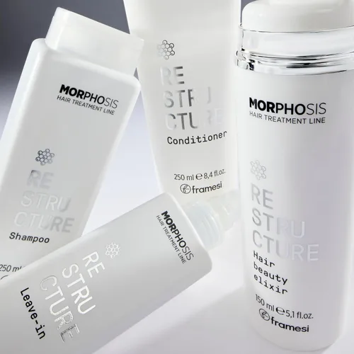 Vista 8 de FRAMESI Morphosis Restructure Hair Beauty Elixir de 5.1 onzas líquidas, mascarilla sin peso de 5 minutos, acondicionador reparador, ingredientes