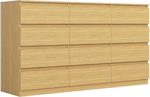 Vista 21 de Vibe & Dine Cómoda Doble de 8 Cajones, Cómoda Moderna con Almacenamiento Amplio para Closet, Dormitorio, Sala de Estar, Negro