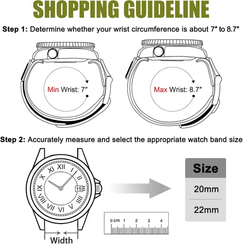 Vista 6 de Ritche - Correa de reloj deportiva de nailon para Navidad, liberación rápida, 20 mm, 22 mm, correa de reloj de repuesto compatible con el reloj