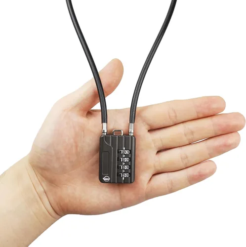 Vista 5 de Cerradura de combinación de cable de 4 dígitos de 19.6 pulgadas, cable audaz para casillero de gimnasio escolar, casco, archivadores, caja
