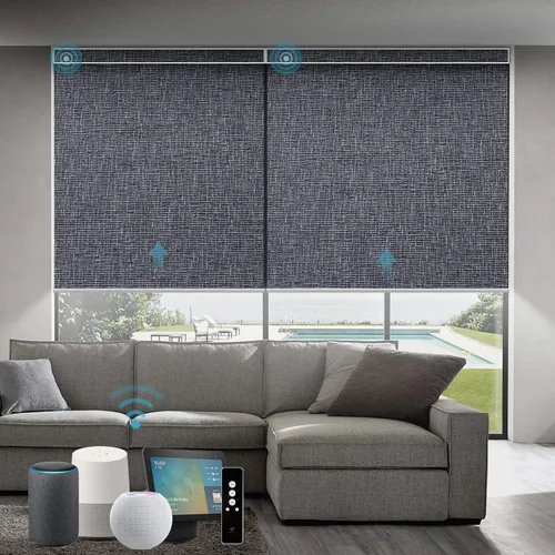 Vista 56 de SmartWings Persianas Motorizadas con Sombras para Ventana Control Remoto Funciona con Thread Apple Homekit Z-Wave Alexa 100% Blackout de Doble Cara