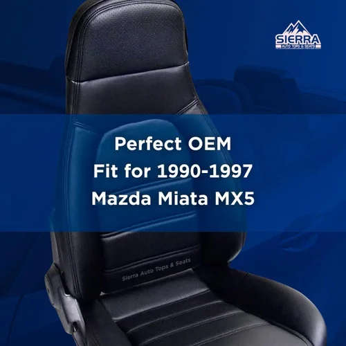 Vista 2 de Mazda Miata kit de funda para asiento delantero estándar 1990-1996 negro, piel de imitación