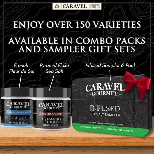 Vista 7 de Copos de sal marina, sal gourmet de acabado escamoso, tarro de 3.5 oz - Caravel Gourmet